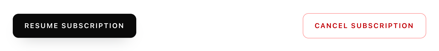 The Pause subscription button becomes the black Resume subscription button.